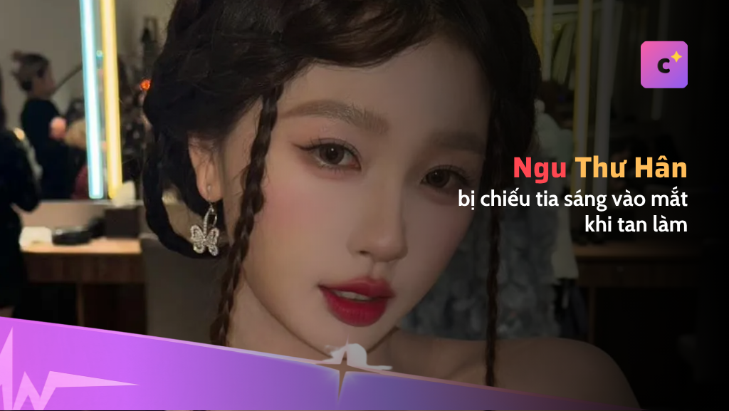 Ngu Thư Hân nghi bị chiếu tia sáng vào mắt khi rời phim trường